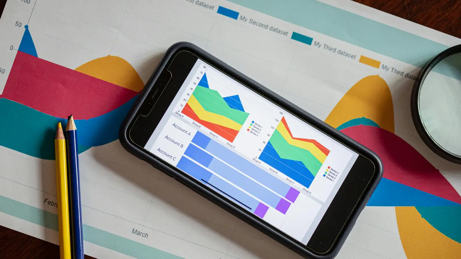 Vector illustration of mobile analytics concept